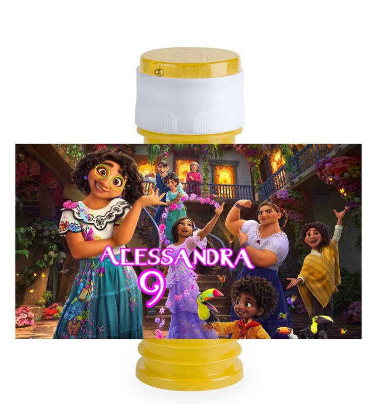 16 etichette adesive bolle di sapone Encanto personalizza festa a tema