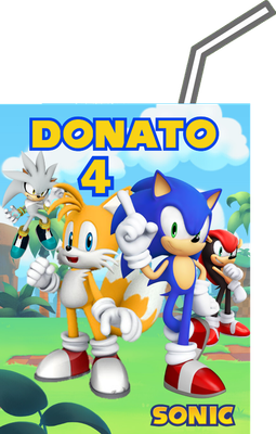 20 Adesivi Sonic personalizza brick succo di frutta