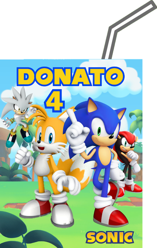 20 Adesivi Sonic personalizza brick succo di frutta