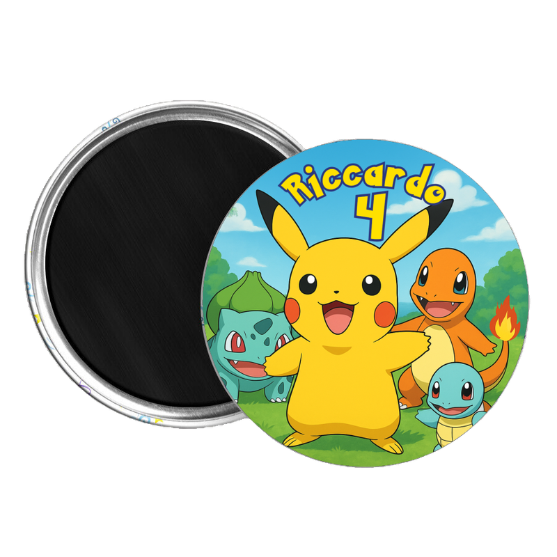 10 Magneti Pokemon Calamite frigo tondo 5.8cm personalizzabile