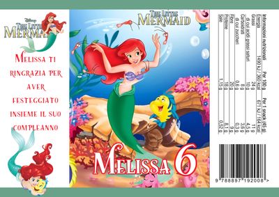 30 Sacchetti Ariel Sirena personalizza buste patatine piccole
