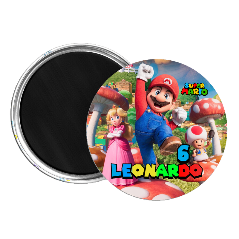 10 Magneti Super Mario Bros Calamite frigo tondo 5.8cm personalizzabile