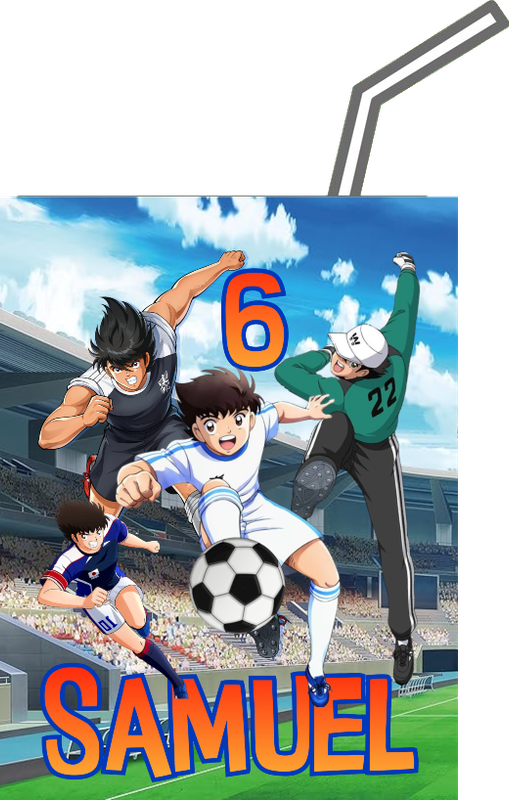 20 Adesivi Capitan Tsubasa personalizza brick succo di frutta