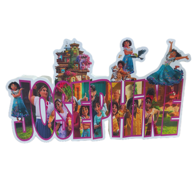 Sagoma scritta nome polistirolo a tema Encanto personalizzata