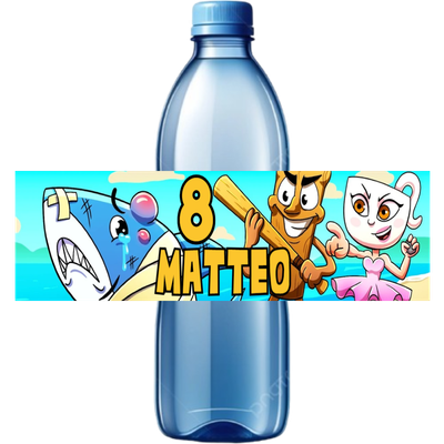 10 Etichette adesive Brainrot bottiglie Acqua personalizza festa