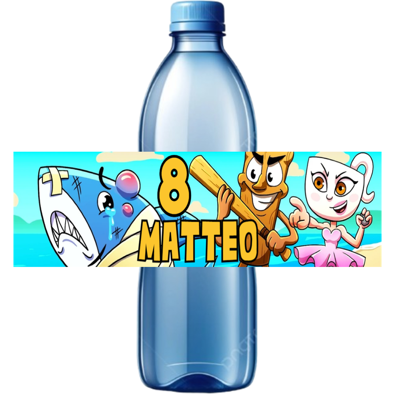 10 Etichette adesive Brainrot bottiglie Acqua personalizza festa