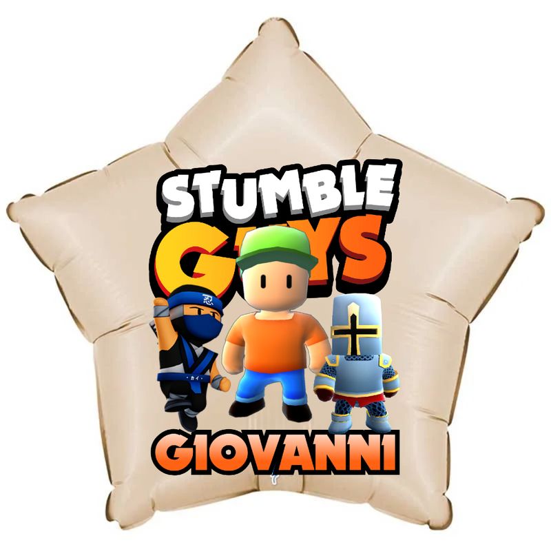 Palloncino Stumble Guys personalizzati con nome centrotavola compleanno