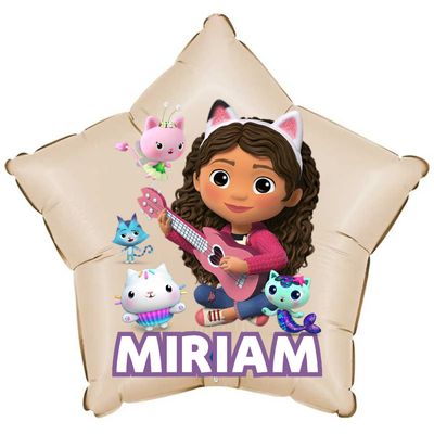 Palloncino casa delle bambole di Gabby dollhouse personalizzati con nome centrotavola compleanno