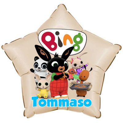 Palloncino Bing personalizzati con nome centrotavola compleanno
