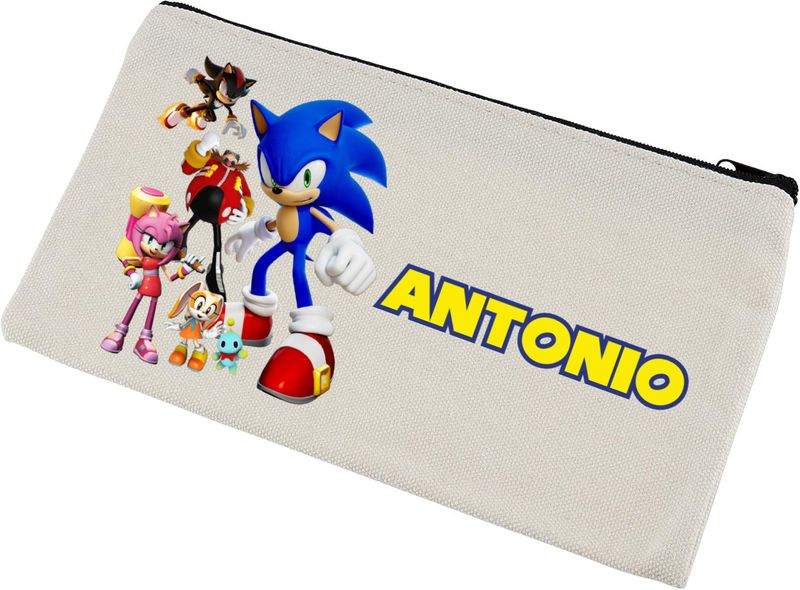 Astucci matite scuola Sonic personalizza con nomi invitati festa