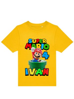 Magliette Super Mario Bros personalizzate con nome