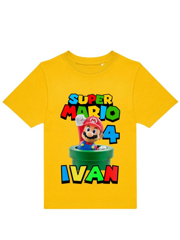 Magliette Super Mario Bros personalizzate con nome