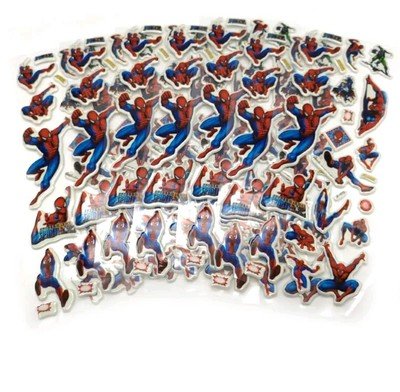 10 fogli adesivi stickers Spiderman regalini fine festa