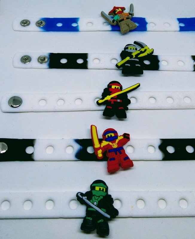 Bracciali Lego Ninjago in 3D morbida gomma regolabili