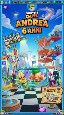 Biglietti Inviti Stumble Guys personalizza festa compleanno
