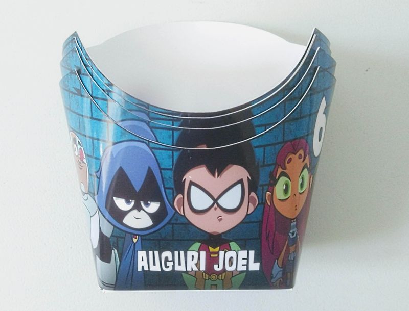 Scatolina patatine Mc Donald personalizzabile addobbi festa a tema teen titans go
