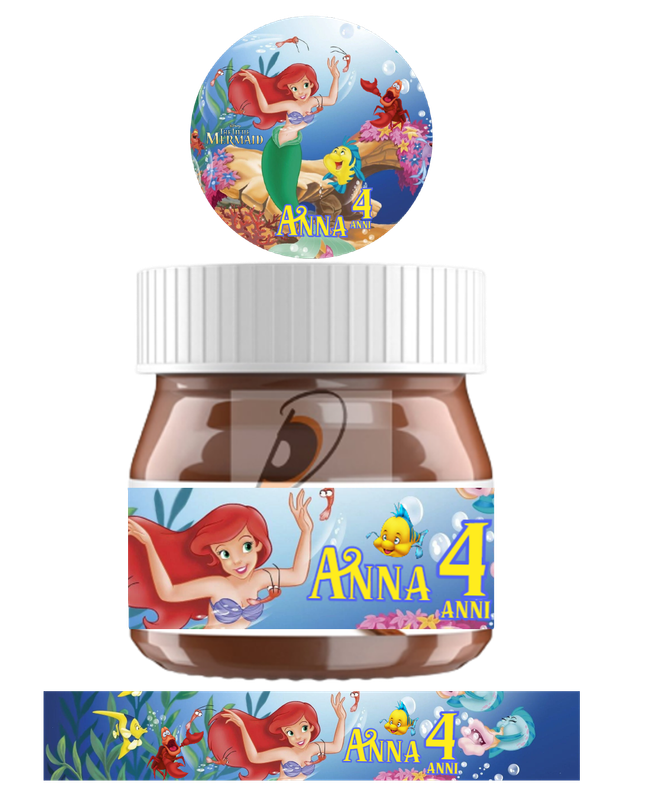 40 etichette adesive nutella vasetto piccolo 25gr personalizzabili