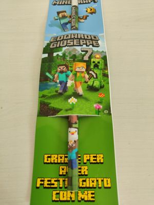 10 Matite segnaposto Minecraft personalizza regali fine festa