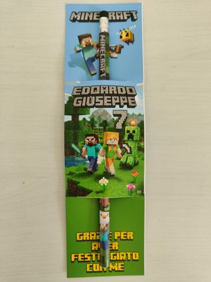 10 Matite segnaposto Minecraft personalizza regali fine festa