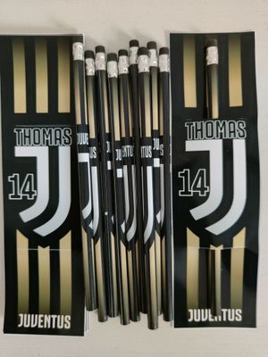 10 Matite segnaposto Juventus personalizza regali fine festa 10 Matite segnaposto Juventus personalizza regali fine festa