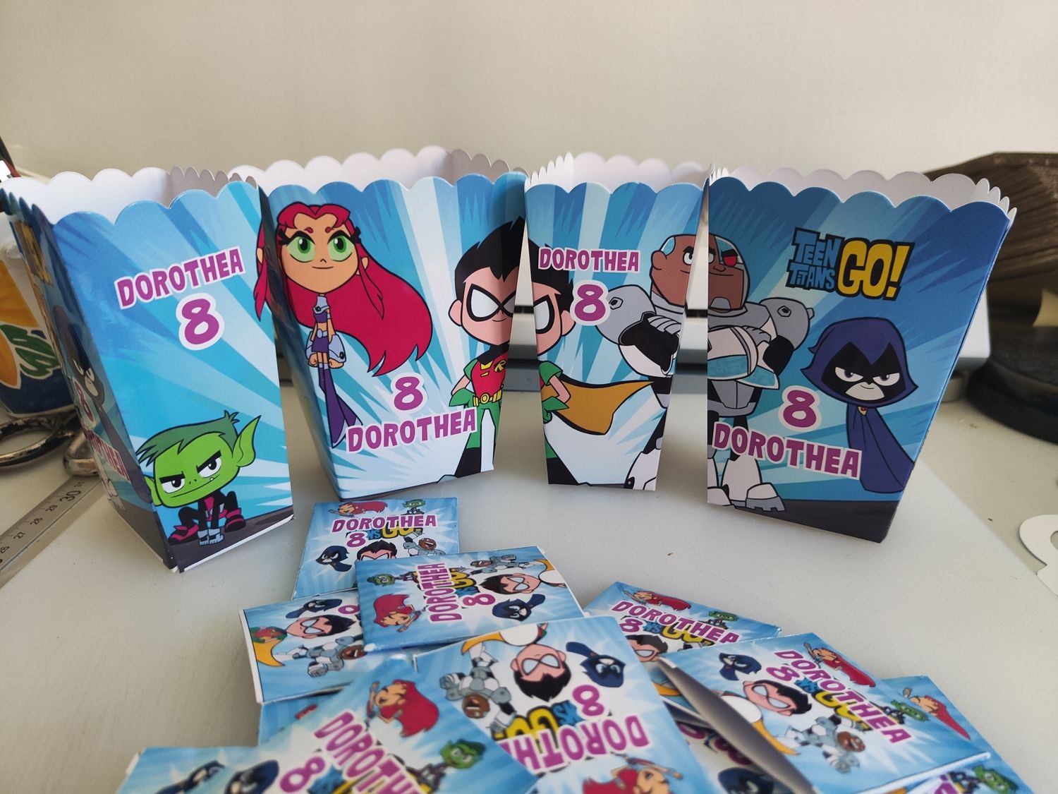 scatoline popcorn personalizzabili teen titans go