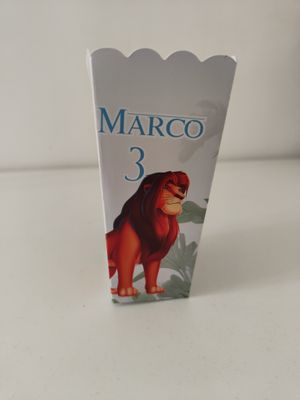 1 scatolina Popcorn Simba re leone personalizza allestimento tavolo festa