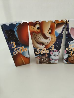 1 scatolina Popcorn Aristogatti personalizza allestimento tavolo festa