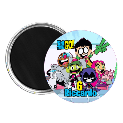 10 Magneti Teen Titans Go Calamite frigo tondo 5.8cm personalizzabile