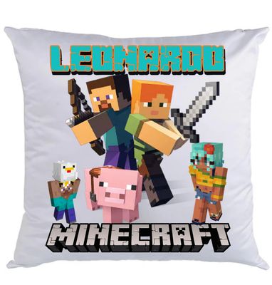 Federa Cuscino Minecraft personalizza con nome stampa foto in DTF