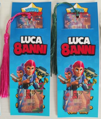 10 Segnalibro legno Brawl Stars personalizza segnaposto regalo festa