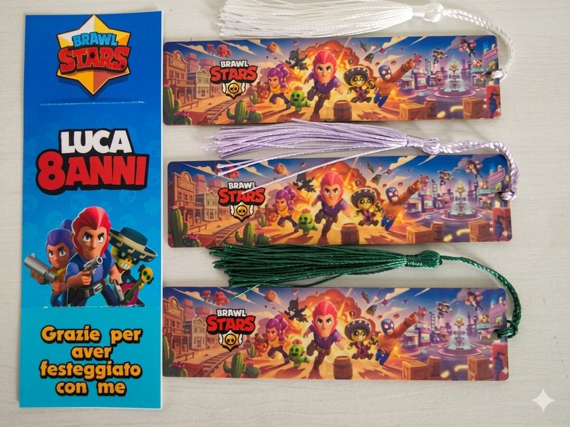 10 Segnalibro legno Brawl Stars personalizza segnaposto regalo festa