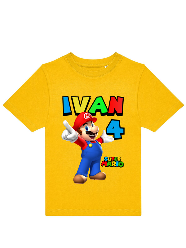 Magliette Super Mario Bros personalizzate con nome