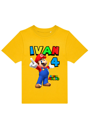 Magliette Super Mario Bros personalizzate con nome
