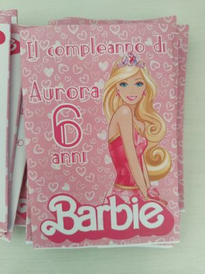 10 bustine sacchetti Barbie personalizza regalini fine festa