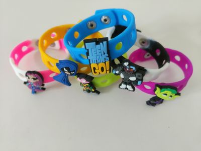 10 Bracciali in gomma personaggi 2D Teen Titans Go regali fine festa