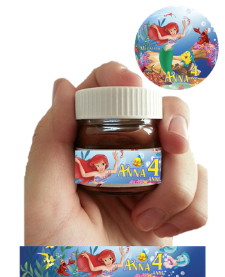40 Adesivi 20 Tappo + 20 etichette vasetto Ariel personalizza mini Nutella