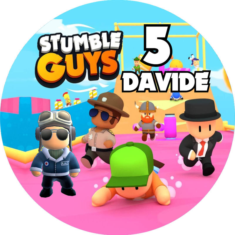 40 Adesivi 20 Tappo + 20 etichette vasetto Stumble Guys personalizza mini Nutella