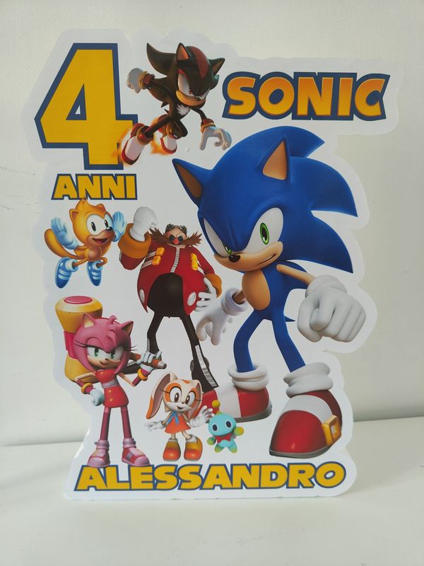 Sagoma in polistirolo Sonic centrotavola personalizzata