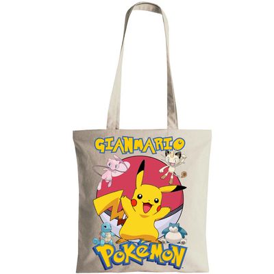 Borsa libri libreria Pokemon personalizzata con nome regalo festa