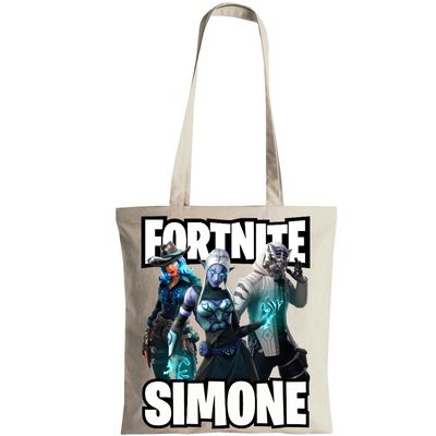 Borsa libri libreria Fortnite personalizzata con nome regalo festa
