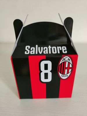 1 Scatolina Milan personalizza porta regalini confetti fine festa 1 Scatolina Milan personalizza porta regalini confetti fine festa
