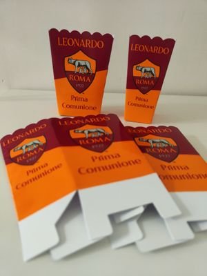 1 scatolina Popcorn AS Roma calcio personalizza allestimento tavolo festa