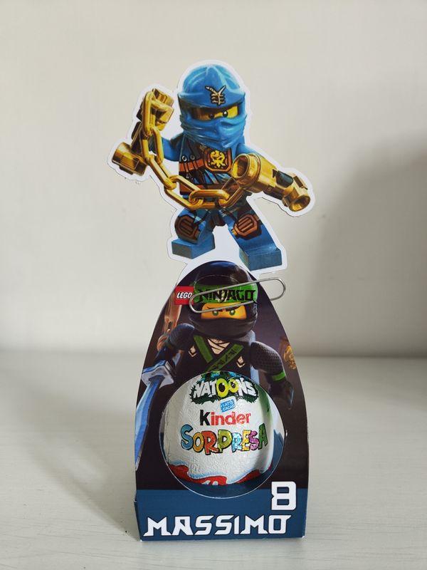 1 Scatolina Ovetto Kinder Ninjago personalizza regalino fino festa