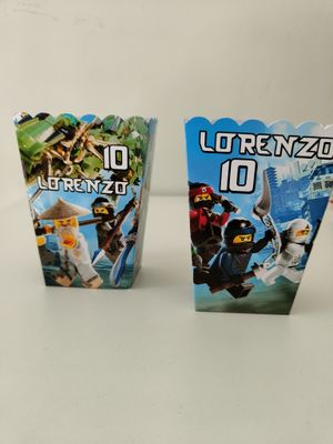 1 scatolina Popcorn Ninjago personalizza allestimento tavolo festa