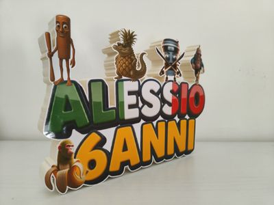 Sagoma scritta nome polistirolo a tema Brainrot personalizzata Sagoma scritta nome polistirolo a tema Brainrot personalizzata