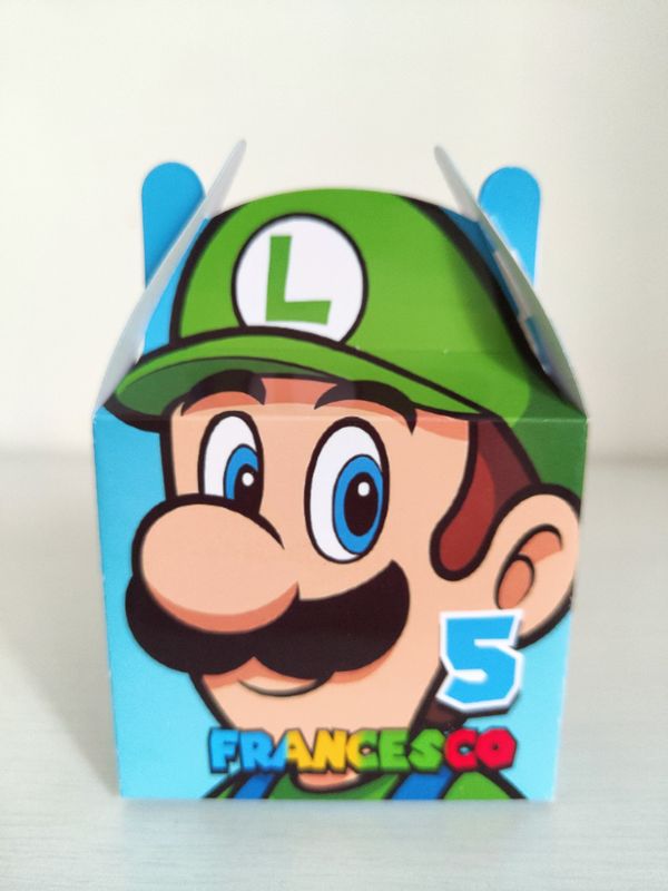 1 Scatolina Super Mario personalizza porta regali fine festa
