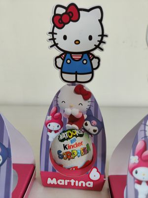 1 Scatolina Ovetto Kinder hello Kitty personalizza regali festa