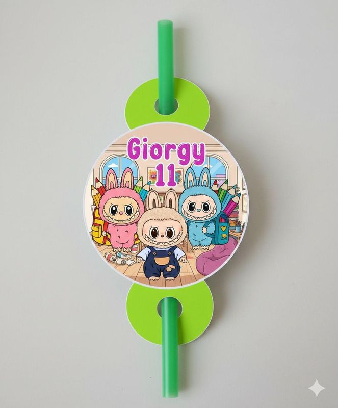 24 Decorazioni cannucce Labubu personalizza festa compleanno