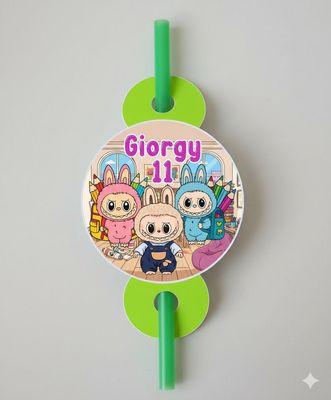 24 Decorazioni cannucce Labubu personalizza festa compleanno