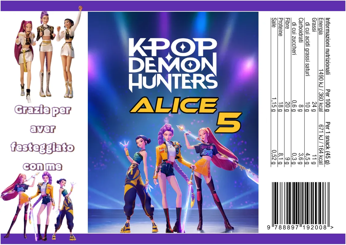 30 Sacchetti k pop demon hunters personalizza buste patatine piccole